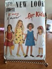 New Look 6739 Simplicity Pattern Vintage Uncut Dress Smock A-line Girls Sz A 3-8