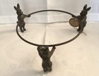 Rabbit Hill Farm  Three Rabbits Bowl Or Plate Holder Oil Rubbed Bronze Metal Nwt
