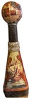 Vintage Italian Leather Wrapped Bottle Decanter Handcrafted 15    Made In Italy 