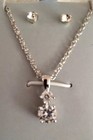 New Gem Necklace   Post Earring Set Fashion Jewelry Crystal Rhinestones