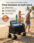 Hikenture Beach Wagon With Balloon Wheels  9  Pu Tires Collapsible Wagon