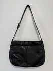 Vintage 90s Perlina Black Leather Shoulder Bag
