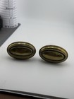 Antique Brass Oval Victorian Door Knobs 1900   s Art Noveau