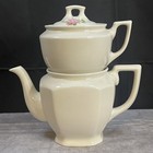 Coors Thermo Porcelain Coffee Tea Pot W Floral Lid  Vtg