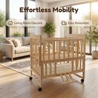 5-in-1 Convertible Mini Baby Crib   Bedside Sleeper  Natural Wood