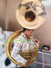 Sousaphone Big 25  Bell In Gold Polish Of Pure Brass   Free Case   Free Shipping