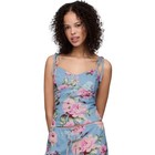 Gap Women   s New Blue Floral Tank Skirt Set  Linen Blend  Elastic Smocking  S 