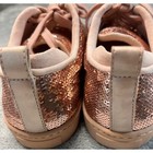 Aldo Rose Gold Sequin Low Top Sneakers Lace Up Sparkling Fashion Shoes Womens 5