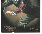 Weird     Demon Reptile Lizard Attack William H Ellam Gottschalk 2036 Postcard
