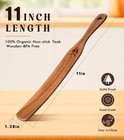 Teak Wood Skinny Spurtle Sourdough Dough Mixing Stirring Jar Scraper