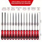 13-piece Premium File Set     6 Diamond And 6 Steel Files With Brush Case For Diy 