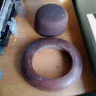 Antique Wood Hat Mold With Brim Ring For Making Leather Hats