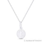St  Benedict Of Nursia   Cross 925 Sterling Silver Reversible 10mm Medal Pendant