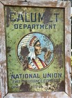 Antique Sign National Union Insurance Company Tin  W  Native American