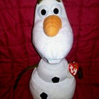 Ty Disney Frozen Olaf Snowman 11in White Velour Soft Plush 2014 New  W hang Tag