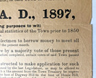 Windham Ct 1897 Broadside Special Town Meeting William N  Potter Selectmen Rare
