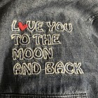 Billy T Love You To Moon   Back Embroidered Denim Shirt Women s S Small            nwt