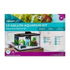 10 Gallon Aquarium Starter Kit Glass Fish Tank With Blue   White Led Lights