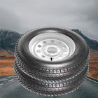 4 Pack St205 75d15 Trailer Tires On Rims 205 75 15 In  5 Lug Silver Spoke Wheel