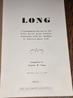Long  A Genealogical Record Of The John Jacob Long Family 1750-1970 Most Rare