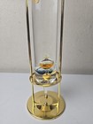 Vintage Koch Prima Galileo Thermometer 16 25  Glass Tube W Brass Stand Gold Tabs