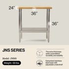 John Boos Maple Wood Top Work Table With Adjustable Lower Shelf  36 X 24 X 1 5 