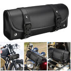 Motorcycle Front Fork Tool Bag Pouch Storage Luggage Saddlebag Leather Handlebag