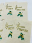 Vintage Mid Century Gold Tone Christmas Cards Seasons Greetings Set Of 8