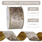 Camel Velvet Wired Ribbon 2 5 Inch X 10 Yards Luxury Velvet Christmas Ribbon    
