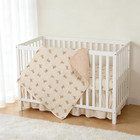 Crib Bedding Set Organic Cotton Muslin 3 Piece 52x28 Soft Quilt Fitted Sheet Bed