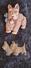 Vintage Broochs Pin Scottie Dogs Celluloid Plastic   Metal Made In Japan 2