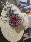 Kentucky Derby Dress Cocktail Wedding Hat Church Wide Brim Feather Flower Ribbon