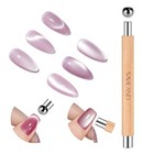 Double-head Cat Eye Magnet Nail Magnet Pen Light Wood Color Burlywood