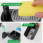 Acrylic Kitchen Soap Dispenser Set With Sponge Holder  Black Detergent Pump
