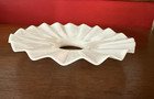 Antique Victorian White  Milk Glass Petticoat Lamp Shade Pleated Ruffle Pattern