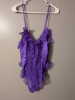 Vintage Delicates Jc Penney Purple Lace Teddy Bodysuit Lingerie Women s Medium M