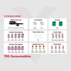 Tig Welding Torch Stubby Gas Lens Pyrex Glass Cup Kit 49pcs For Wp-17 18 26