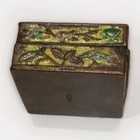 Vintage Antique Chinese Floral Enamel    Brass Pill Or Trinket Box