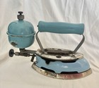Vintage Coleman Iron Instant Lite 4a Self Heating Gas Iron Baby Blue