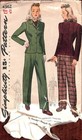 Rare Vintage 1940s Simplicity Slack Suit Sewing Pattern 4362 Bust 38 Complete