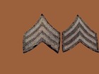 1 Pair Original U s Army Wwii Sergeant Stripes Green On Black Twill Patches