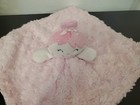 Baby Gear 13 x13  Soft Lovey Plush Stuff Security Blanket Doll Pink Satin Lined