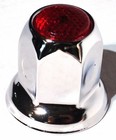 Lug Nut Covers 33 Mm Push-on Red Reflector Chrome 2  Tall Up 10039 Set Of 20