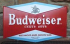 Budweiser Lager Beer New Old Stock Embossed Metal Sign 24  X 15 
