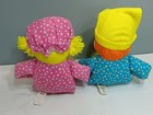 1984 Vtg Fisher Price Crib Friends Pink Girl Blue Boy Doll 1351 1352 Baby Toy