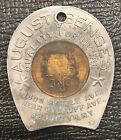1929 Lincoln Wheat Cent Encased August Senges Brooklyn Ny Good Luck Token Coin