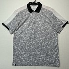 Adidas Climacool Golf Polo Men s Sz Large Short Sleeve Camo Grey And White  Euc