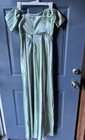 Birdy Grey Sage Green Off-shoulder Satin Bridesmaid Dress Style Mia  Size S