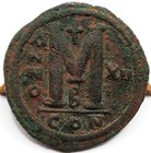 Roman Byzantine   Justinian I   Ae Follis   Constantinople   538-539 Ad   41 Mm