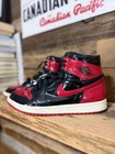 Nike Air Jordan 1 Retro High Og Black And Red Patent Leather Sneakers - No Box